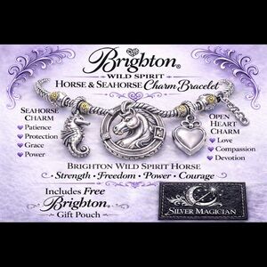 Brighton Wild Spirit Horse & Seahorse Silver Tone Charm Bracelet